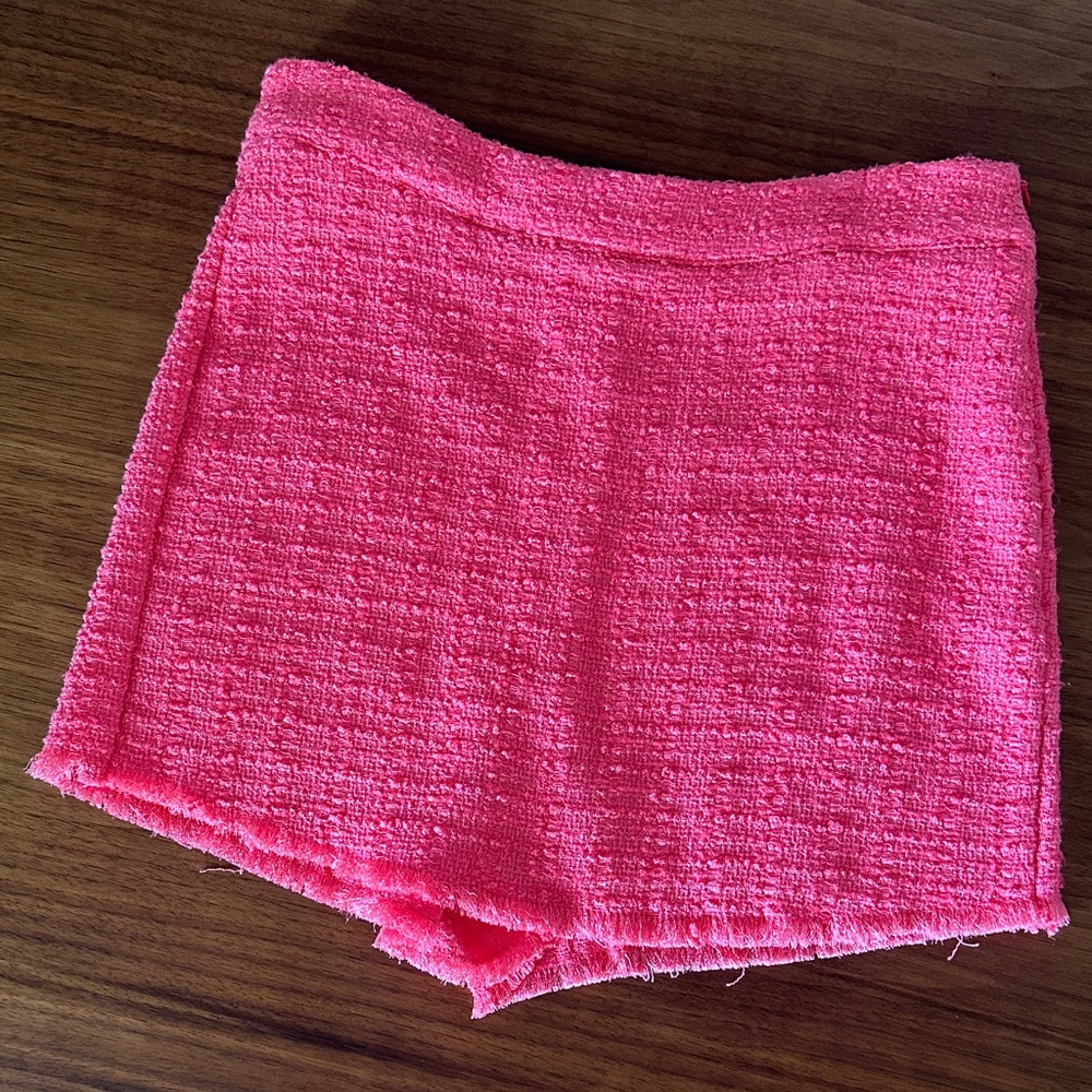 Zara High Waist Pink Tweed Skort